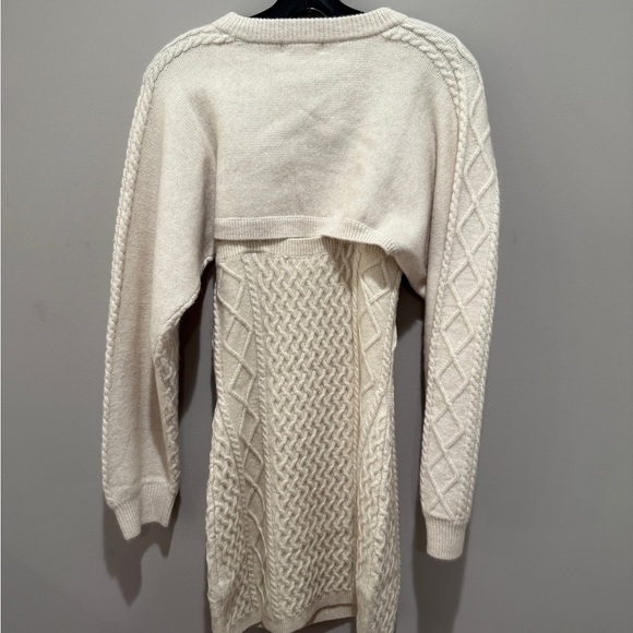 Two Piece Cream Cable Knit Sweater Dress - Picture 6 of 8